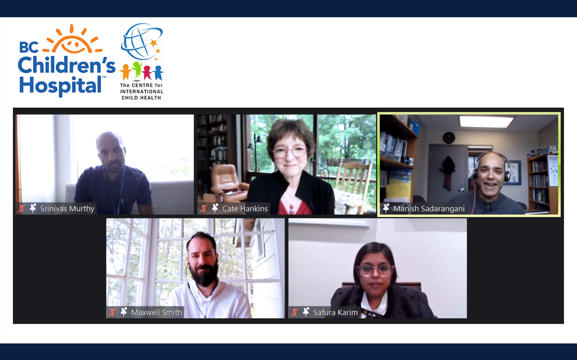 Photo of the panelists participating in the virtual meeting