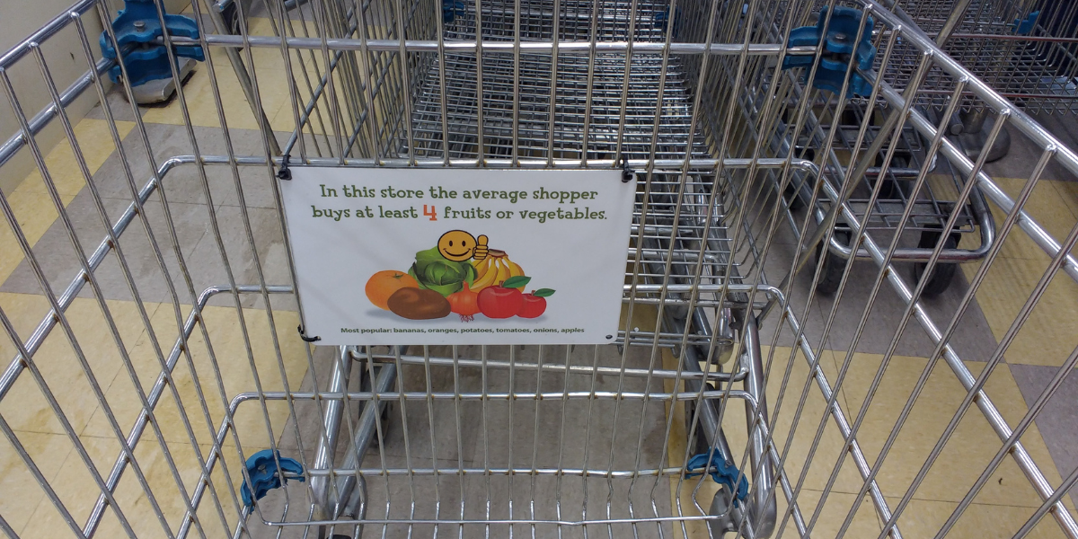 Grocery cart plaque
