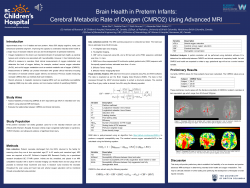 Brain Health in Preterm Infants: Cerebral Metabolic Rate of Oxygen (CMRO2) Using Advanced MRI