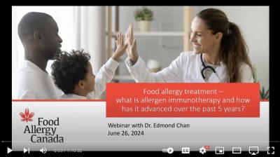 Food allergen immunotherapy webinar