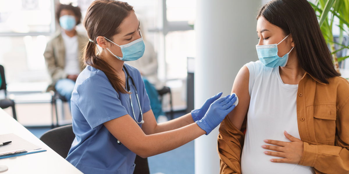 Pregnant women getting vaccinated