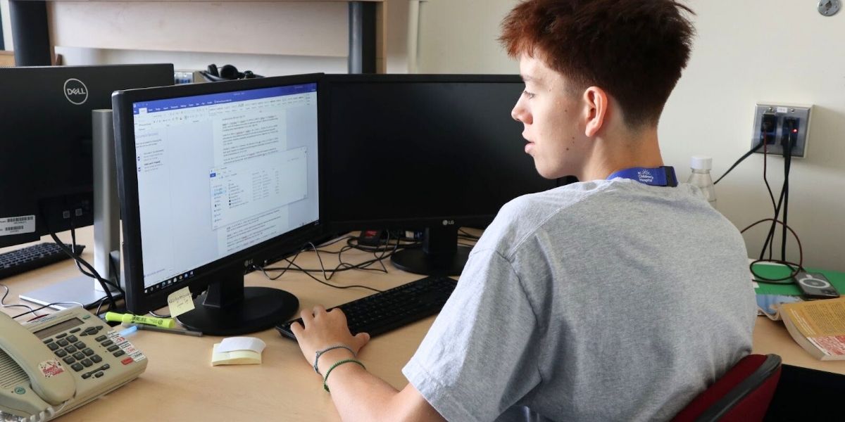 Esa Grandy-Bighorn conducting a literature review for the Boerner Research Team